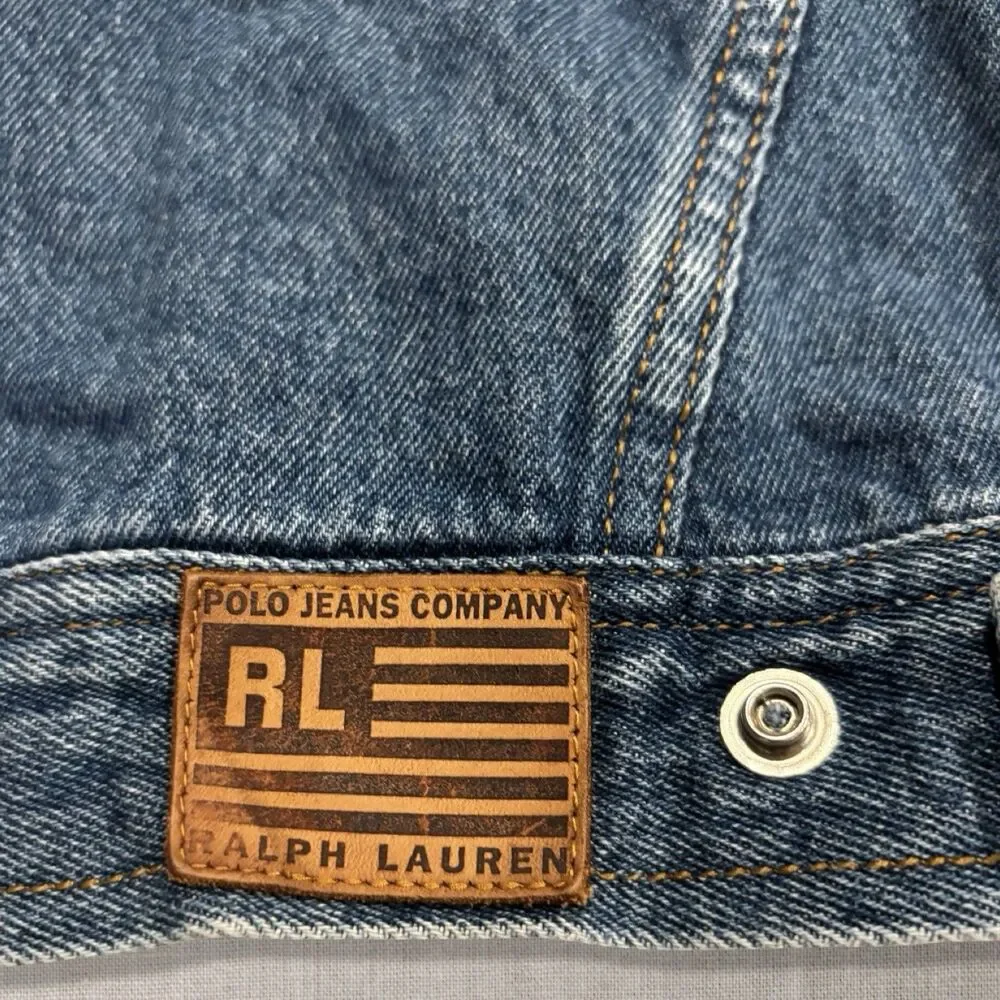 Vintage Y2K Polo Jeans Co Ralph Lauren RL Flag Denim Jacket Baby 3-12M